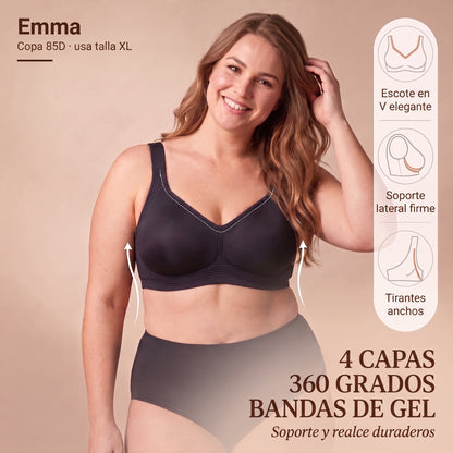Brasier Clovire Jelly: 4 capas, 360 grados, bandas de gel