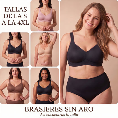 Tallas de la S a la 4XL, brasieres sin aro
